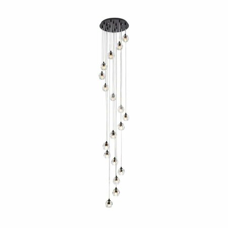 ELEGANT LIGHTING Elegant Lighting  Eren 18 Ceiling Lights with Pendant Lamp, Black 3505G15BK